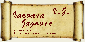 Varvara Gagović vizit kartica